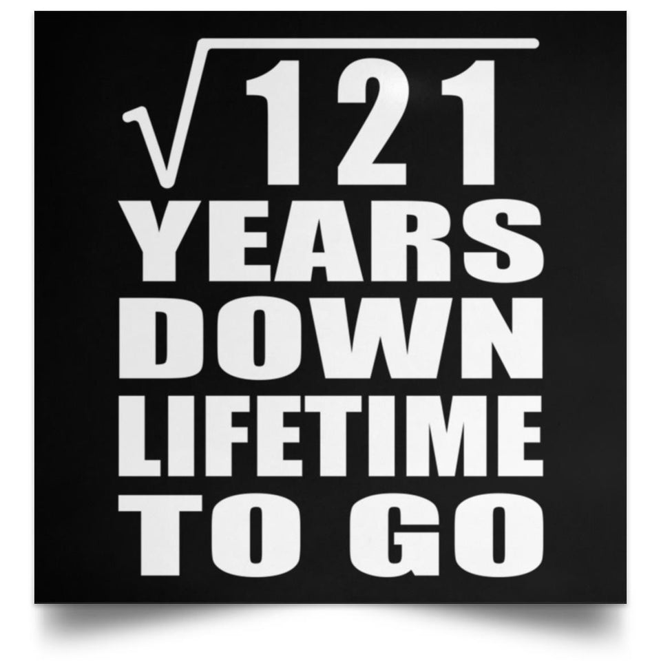 11th Anniversary Square Root of 121 Years Lifetime To Go - Poster Square