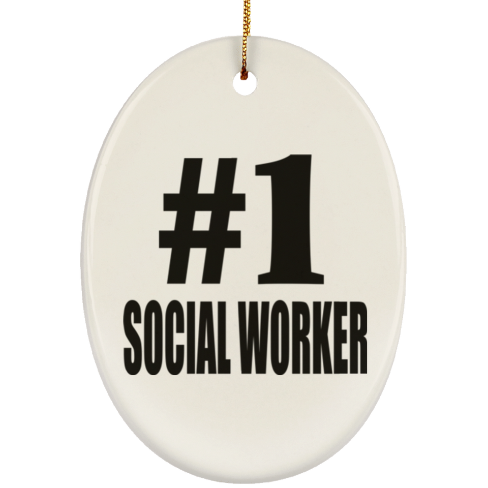 Number One #1 Social Worker - Oval Ornament