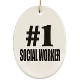 Number One #1 Social Worker - Oval Ornament