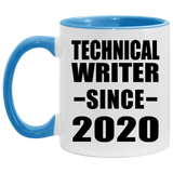 Technical Writer Since 2020 - 11oz Accent Mug Blue