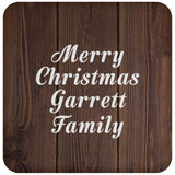 Merry Christmas Garrett Family - Drink Coaster D