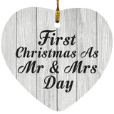 First Christmas As Mr & Mrs Day - Heart Ornament F
