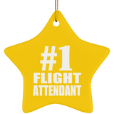 Number One #1 Flight Attendant - Star Ornament