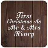 First Christmas As Mr & Mrs Henry - Drink Coaster D