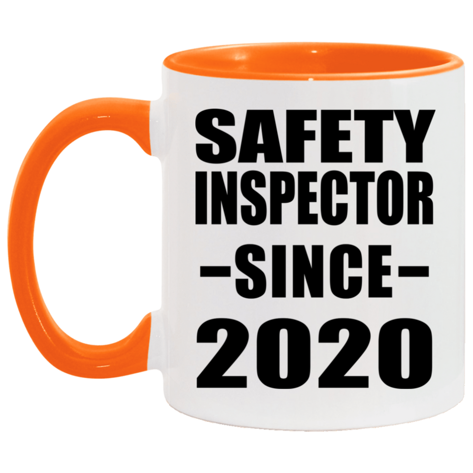 Safety Inspector Since 2020 - 11oz Accent Mug Orange