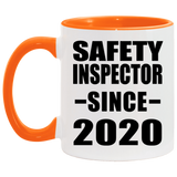 Safety Inspector Since 2020 - 11oz Accent Mug Orange