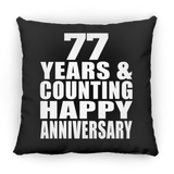 Happy 77th Anniversary 77 Years & Counting - Throw Pillow Black