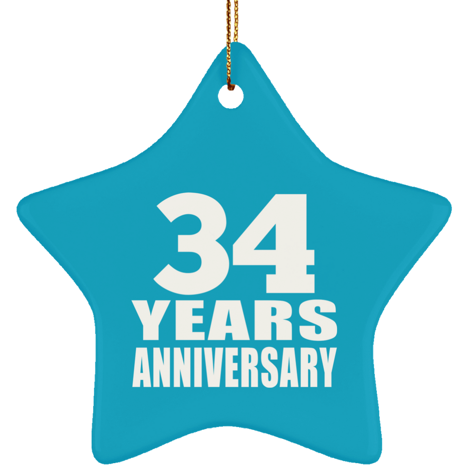 34th Anniversary 34 Years - Star Ornament