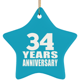 34th Anniversary 34 Years - Star Ornament