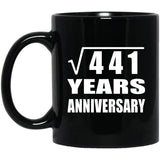 21st Anniversary Square Root of 441 Years Anniversary - 11oz Coffee Mug Black