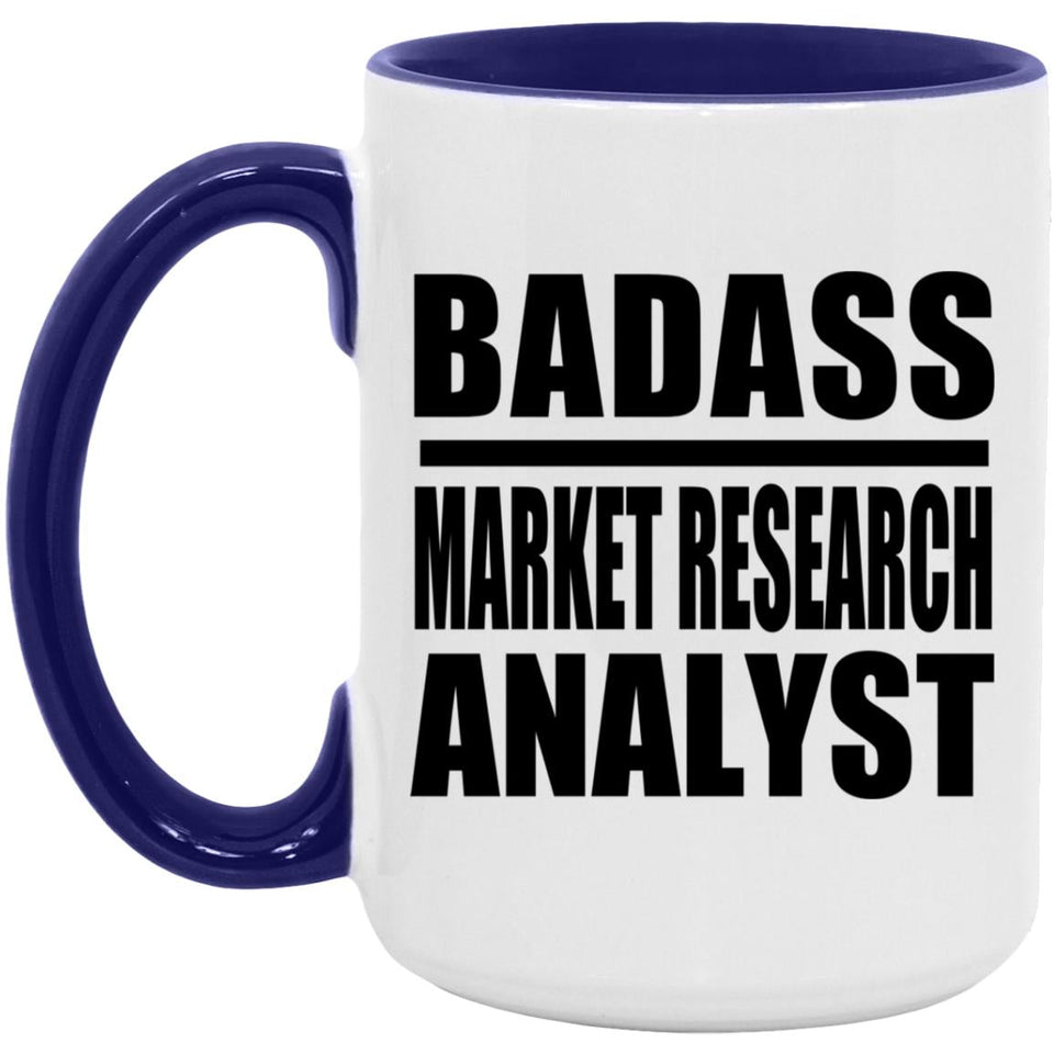Badass Market Research Analyst - 15oz Accent Mug Purple