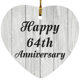 Happy 64th Anniversary - Heart Ornament F