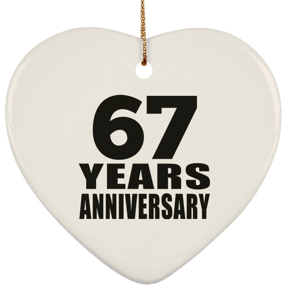 67th Anniversary 67 Years - Heart Ornament