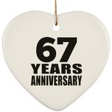 67th Anniversary 67 Years - Heart Ornament