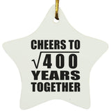20th Anniversary Cheers To Square Root of 400 Years Together - Star Ornament
