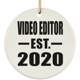 Video Editor Established EST. 2020 - Circle Ornament