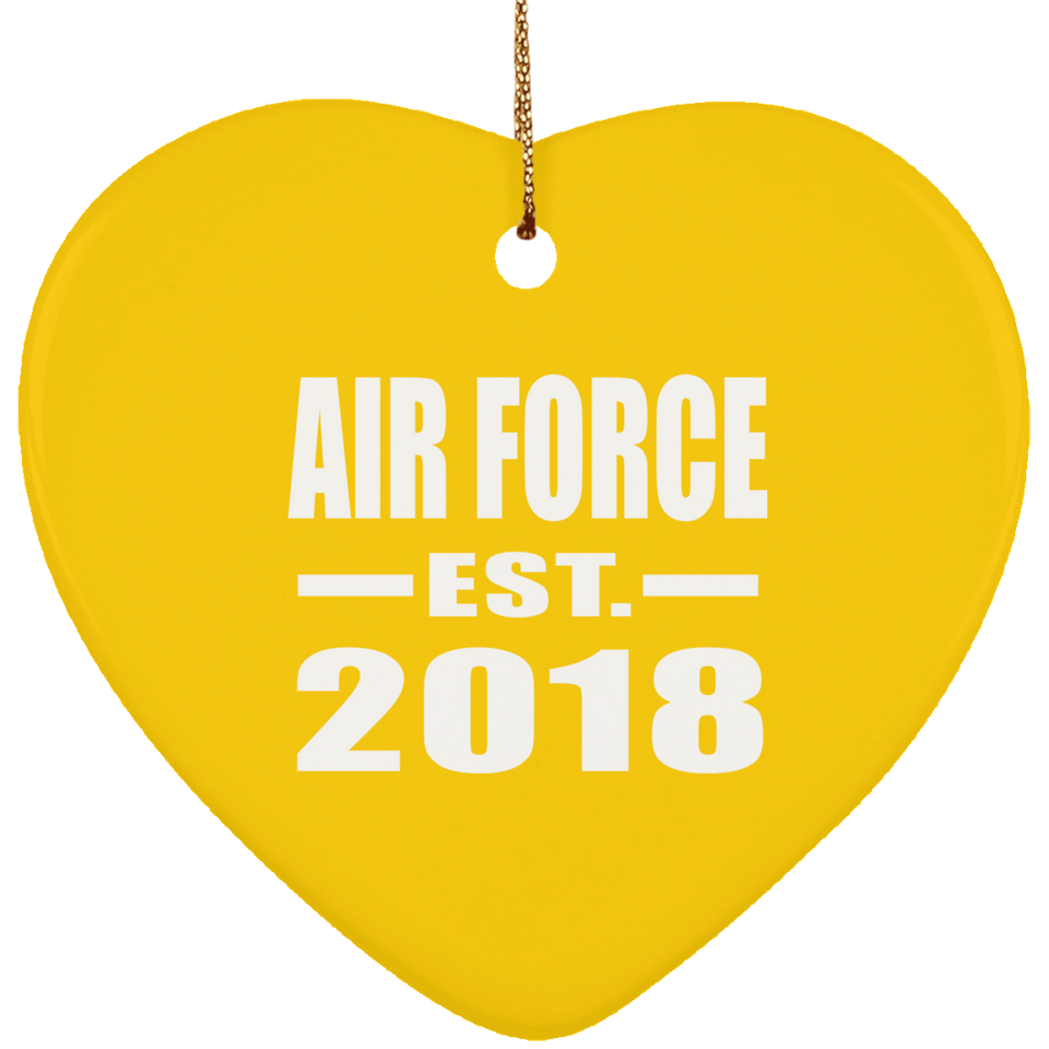 Air Force Established EST. 2018 - Heart Ornament