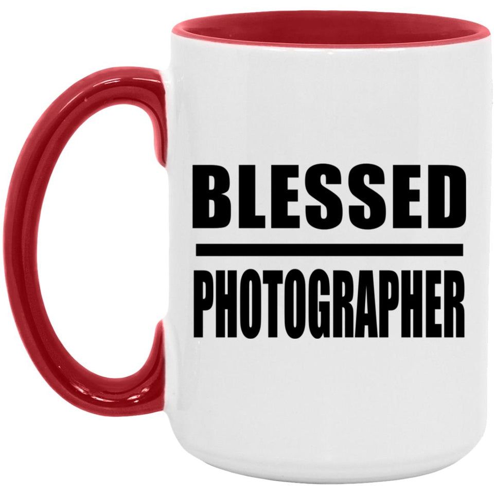 Blessed Photographer - 15oz Accent Mug Red
