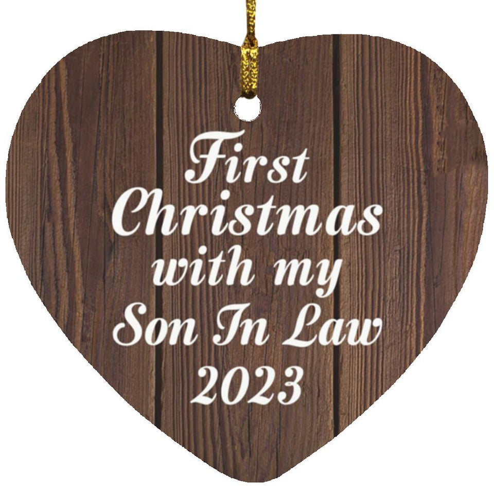 First Christmas With My Son In Law 2023 - Heart Ornament D