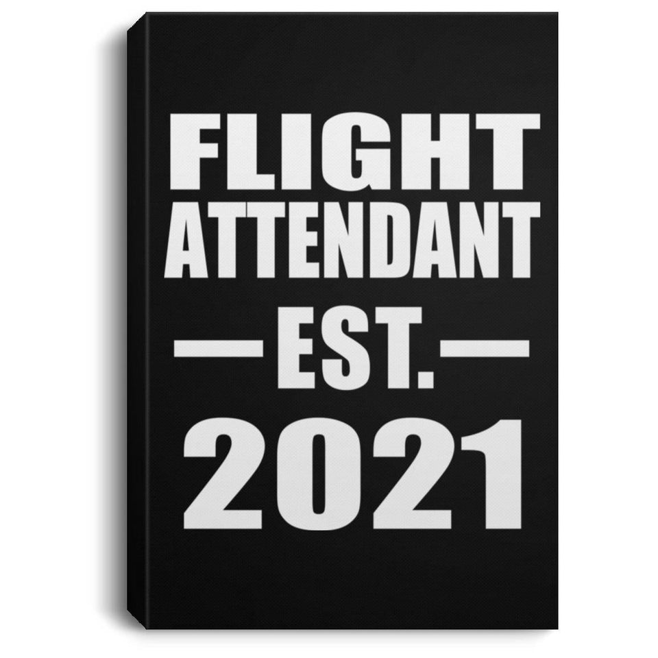 Flight Attendant Established EST. 2021 - Canvas Portrait