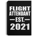 Flight Attendant Established EST. 2021 - Canvas Portrait