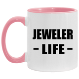 Jeweler Life - 11oz Accent Mug Pink