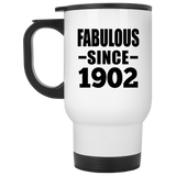 122nd Birthday Fabulous Since 1902 - White Travel Mug