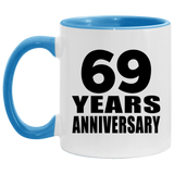 69th Anniversary 69 Years - 11oz Accent Mug Blue