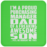 Proud Purchasing Manager Dad Of Awesome Son - Drink Coaster