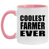 Coolest Farmer Ever - 11oz Accent Mug Pink