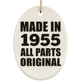 69th Birthday Made in 1955 All Parts Original - Oval Ornament