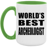 World's Best Archeologist - 15oz Accent Mug Green