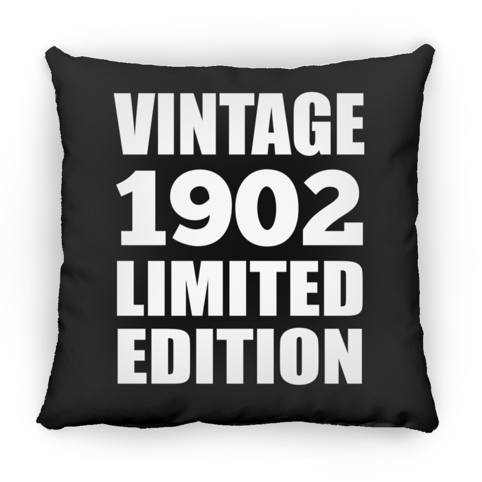 122nd Birthday Vintage 1902 Limited Edition - Throw Pillow Black