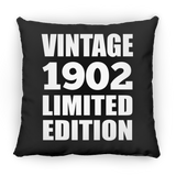 122nd Birthday Vintage 1902 Limited Edition - Throw Pillow Black