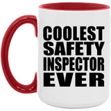 Coolest Safety Inspector Ever - 15oz Accent Mug Red