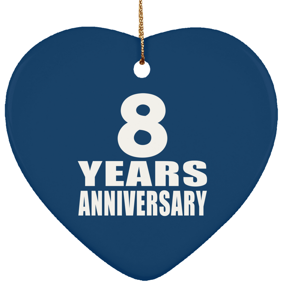 8th Anniversary 8 Years - Heart Ornament
