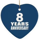 8th Anniversary 8 Years - Heart Ornament