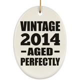 10th Birthday Vintage 2014 Aged Perfectly - Oval Ornament