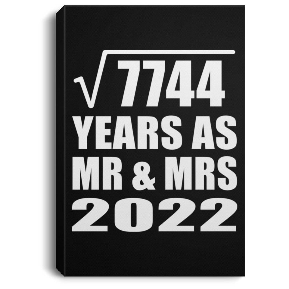 88th Anniversary Square Root of 7744 Years As Mr & Mrs 2022 - Canvas Portrait