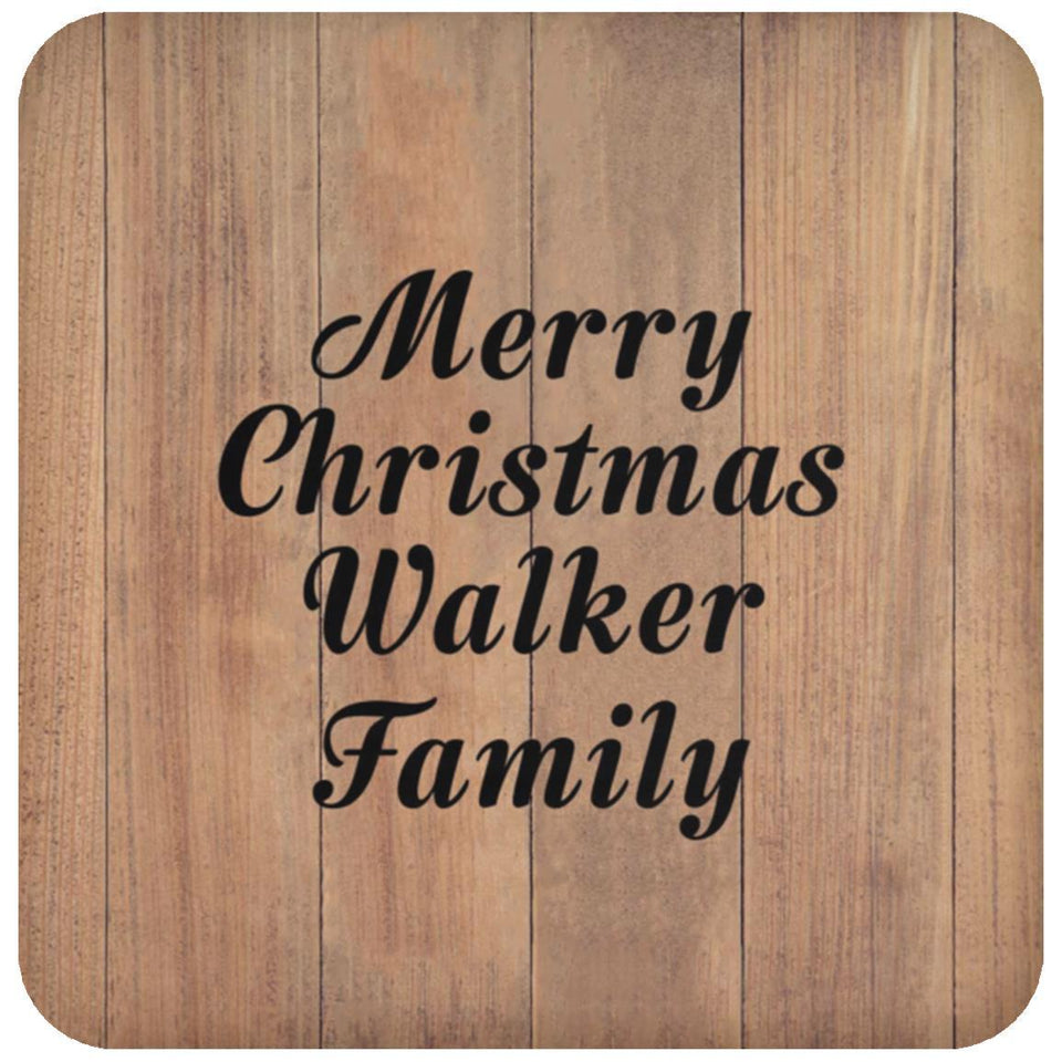 Merry Christmas Walker Family - Drink Coaster C