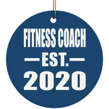 Fitness Coach Established EST. 2020 - Circle Ornament