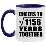 34th Anniversary Cheers To Square Root of 1156 Years Together - 11oz Accent Mug Purple