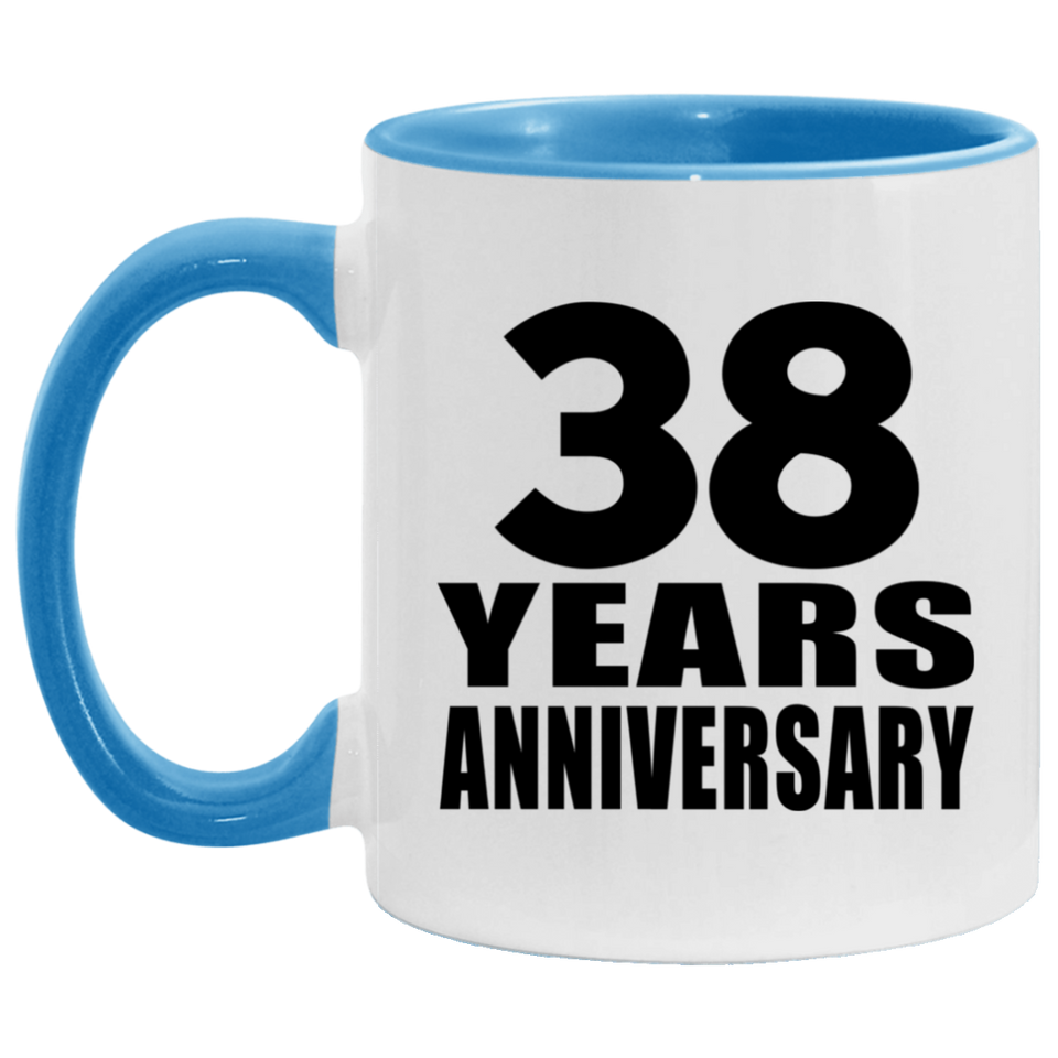 38th Anniversary 38 Years - 11oz Accent Mug Blue