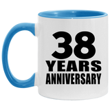 38th Anniversary 38 Years - 11oz Accent Mug Blue
