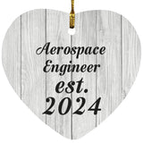 Aerospace Engineer Established Est. 2024 - Heart Ornament F