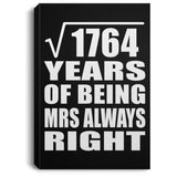 42nd Anniversary Square Root of 1764 Years Mrs Always Right - Canvas Portrait