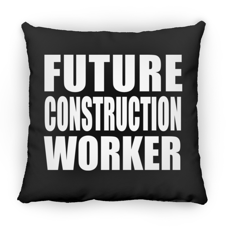 Future Construction Worker - Throw Pillow Black