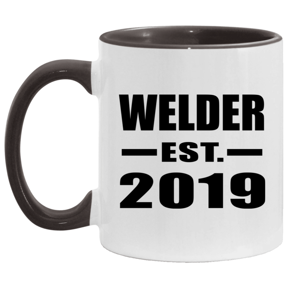 Welder Established EST. 2019 - 11oz Accent Mug Black