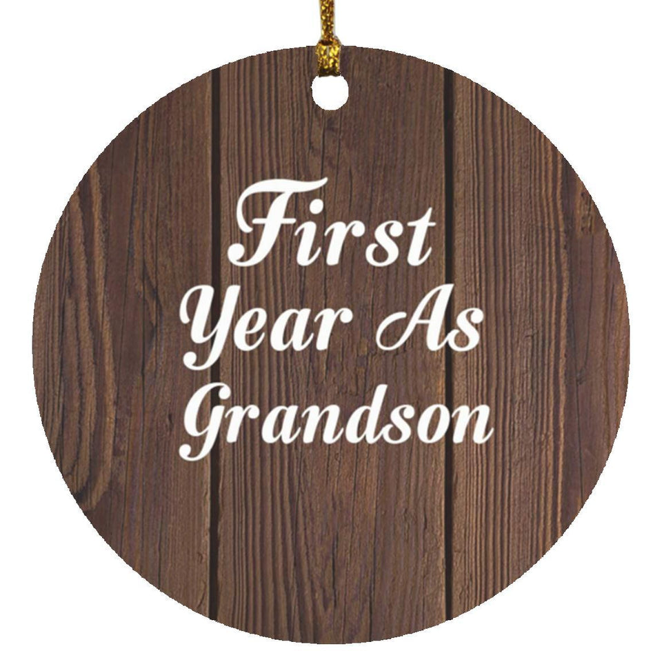 First Year As Grandson - Circle Ornament D