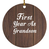 First Year As Grandson - Circle Ornament D